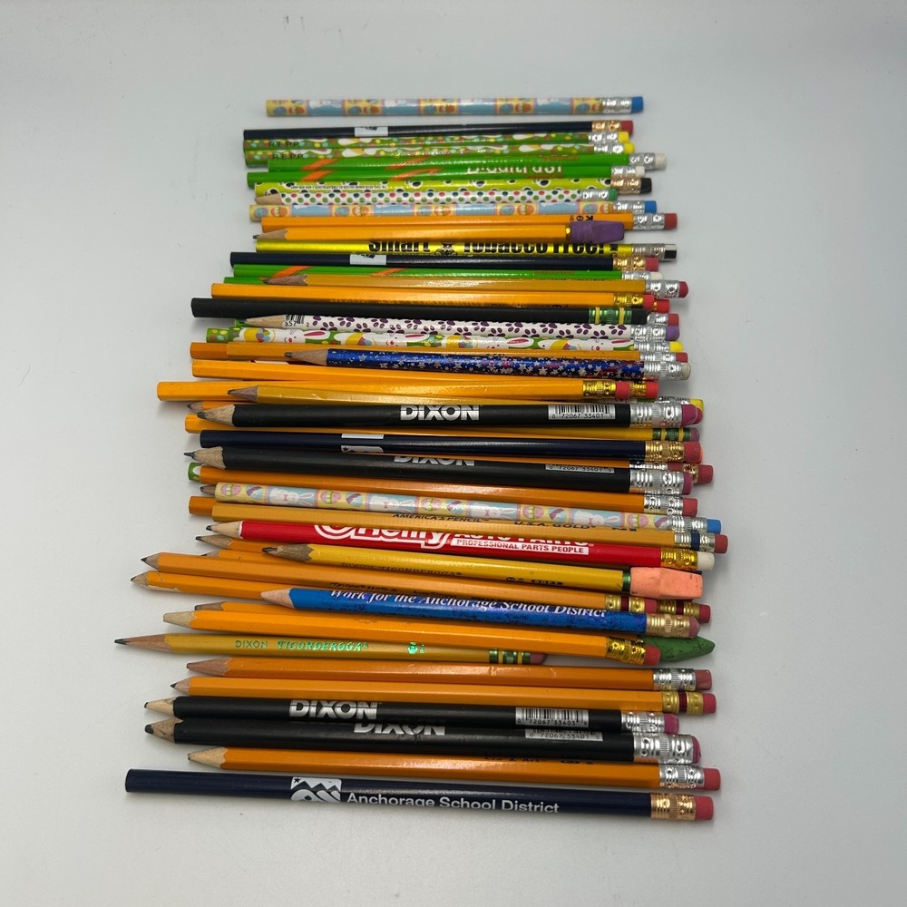 Lot of 66 Advertising Alaska Pencils Vintage New Used Mixed Design Dixon Pattern